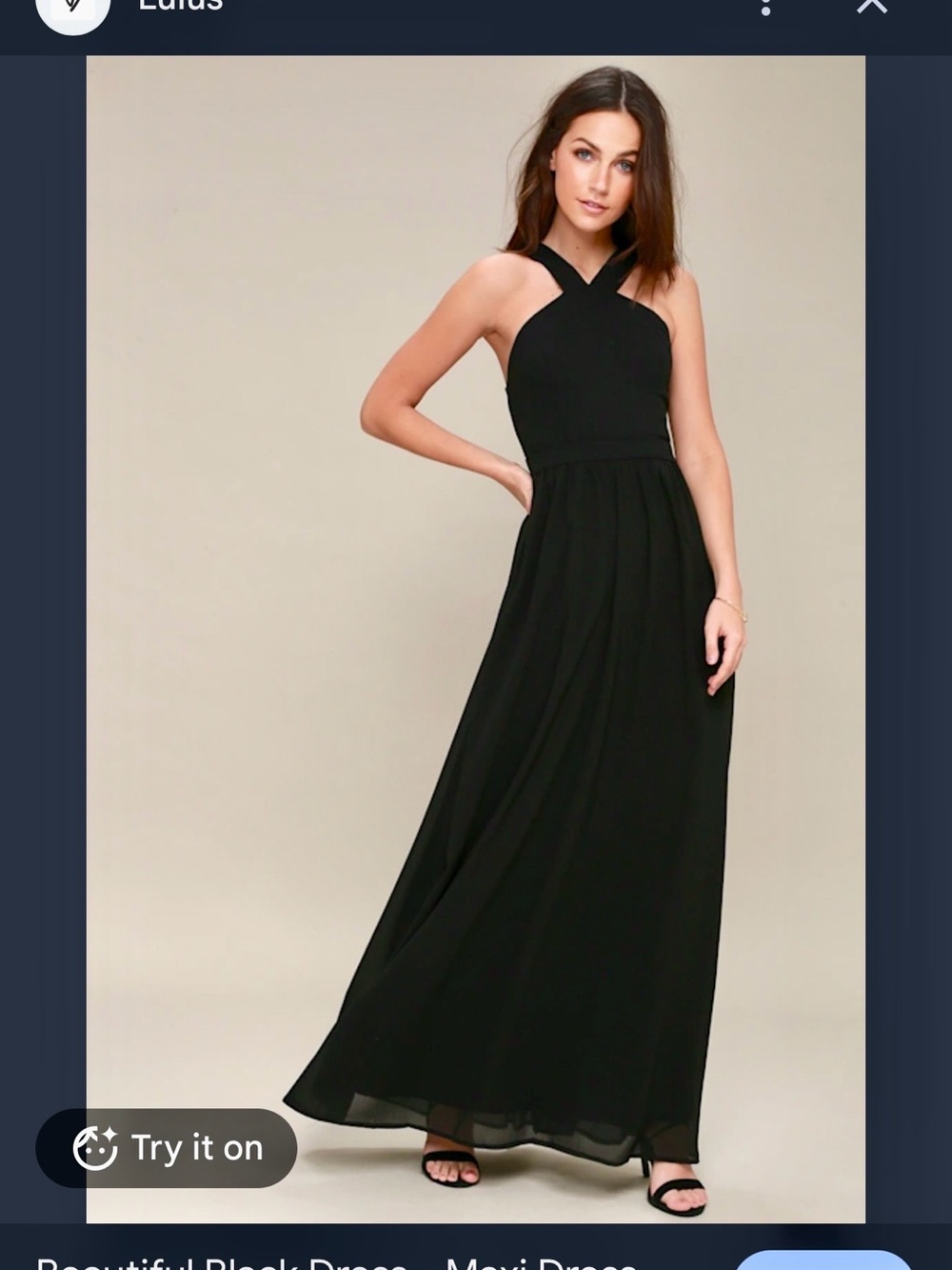 Lulu's Black Crisscross Halter Maxi Dress